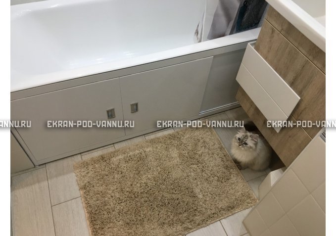 Экран из МДФ EMMY Монро 170 белый в алюминиевой раме – купить по цене 7200 руб. в интернет-магазине в городе Мурманск картинка 2