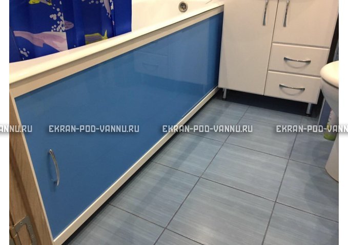 Раздвижной экран EUROPLEX Комфорт голубой – купить по цене 6750 руб. в интернет-магазине в городе Мурманск картинка 1