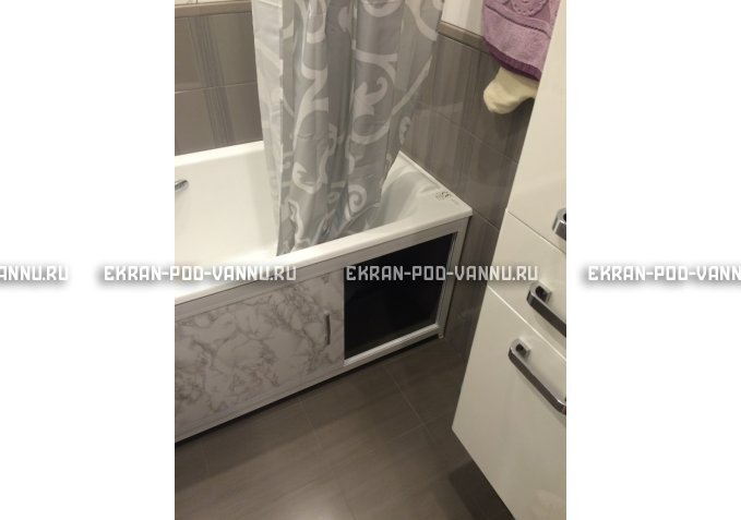 Раздвижной экран EUROPLEX Комфорт серый мрамор – купить по цене 6250 руб. в интернет-магазине в городе Мурманск картинка 4