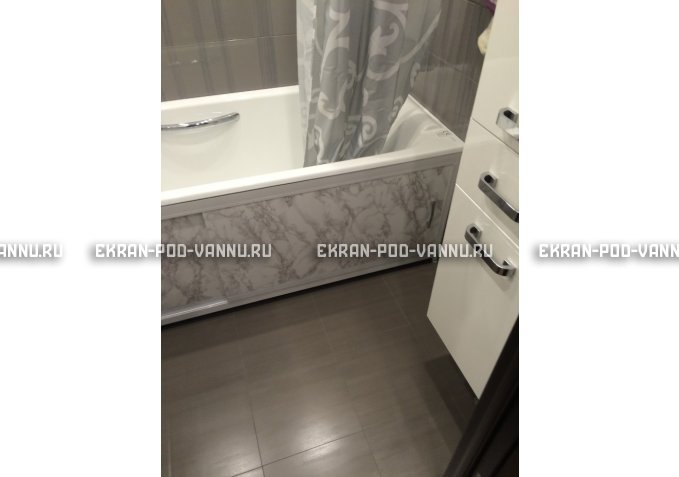 Раздвижной экран EUROPLEX Комфорт серый мрамор – купить по цене 6250 руб. в интернет-магазине в городе Мурманск картинка 3