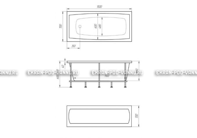 Акриловая ванна 1MarKa Melora 150x70 – купить по цене 12300 руб. в интернет-магазине в городе Мурманск картинка 4
