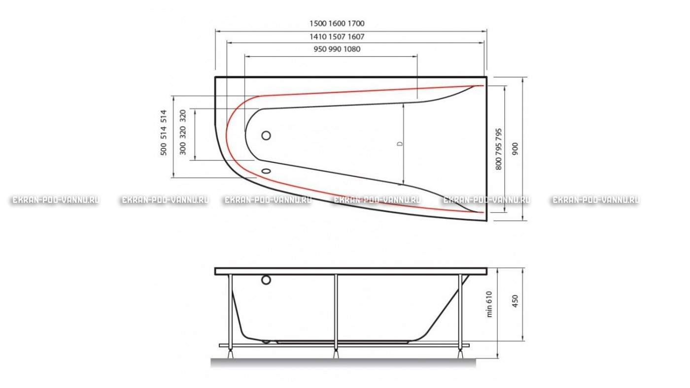 Акриловая ванна Vayer Boomerang 150x90 – купить по цене 42270 руб. в интернет-магазине в городе Мурманск картинка 10