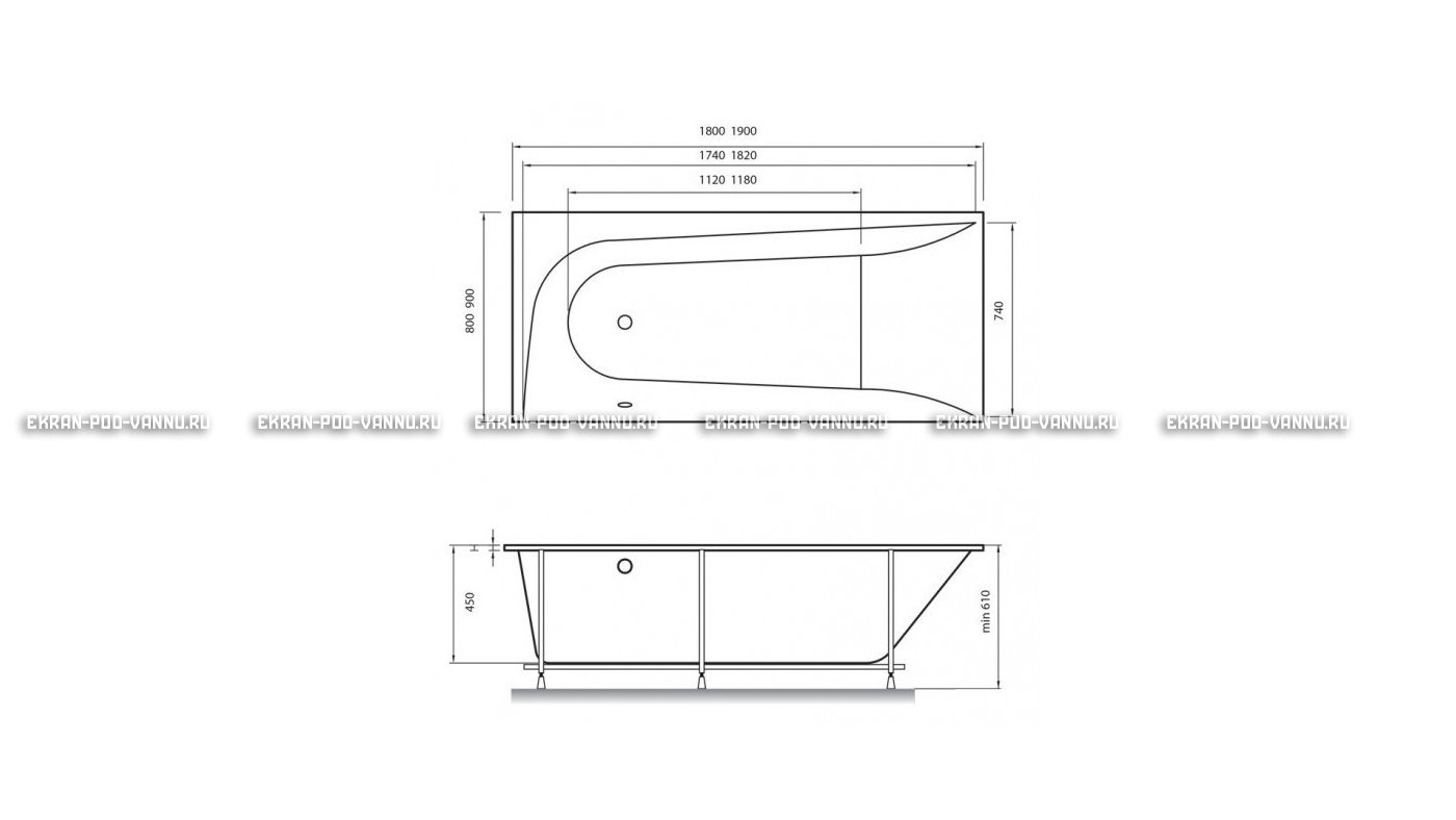 Акриловая ванна Vayer Boomerang 190x90 – купить по цене 53050 руб. в интернет-магазине в городе Мурманск картинка 15
