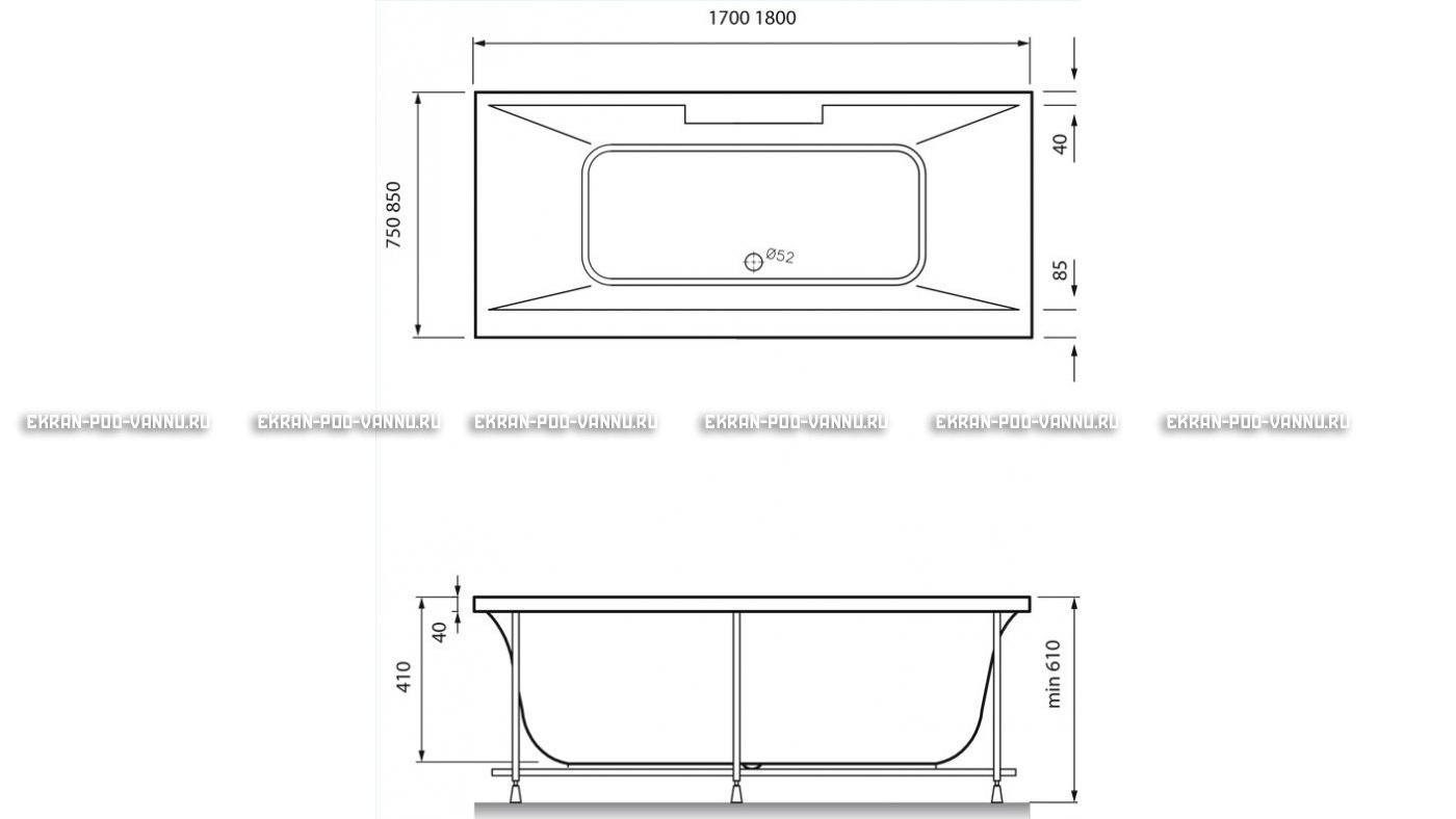 Акриловая ванна Vayer Casoli 180x80 – купить по цене 23580 руб. в интернет-магазине в городе Мурманск картинка 16
